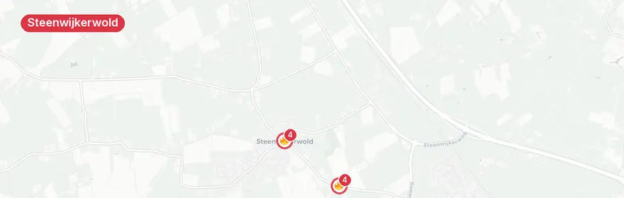 Kaart van Middelbrand bijgebouw Oldemarktseweg Steenwijkerwold