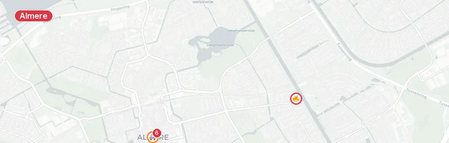 Kaart van Meerdere A1-meldingen Almere