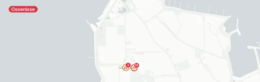 Kaart van Grote brand verwoest woning en brouwerij Kipstraat Ossenisse