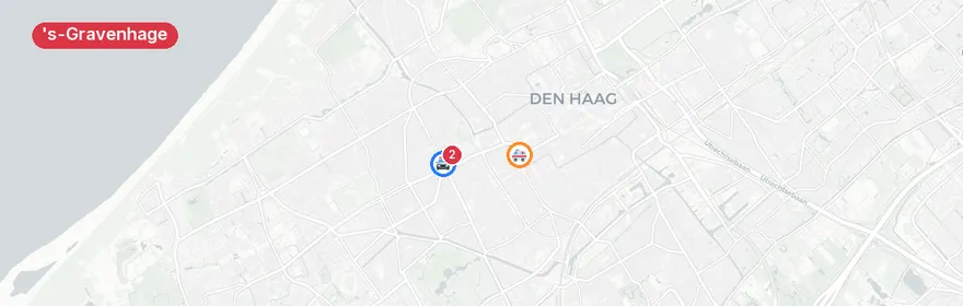 Kaart van Twee verkeersongevallen 's-Gravenhage