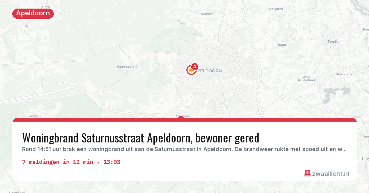 Kaart van de activiteitspiek bij Apeldoorn