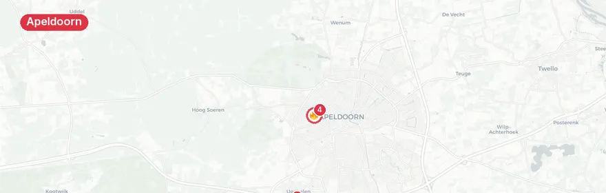 Kaart van Woningbrand Saturnusstraat Apeldoorn, bewoner gered