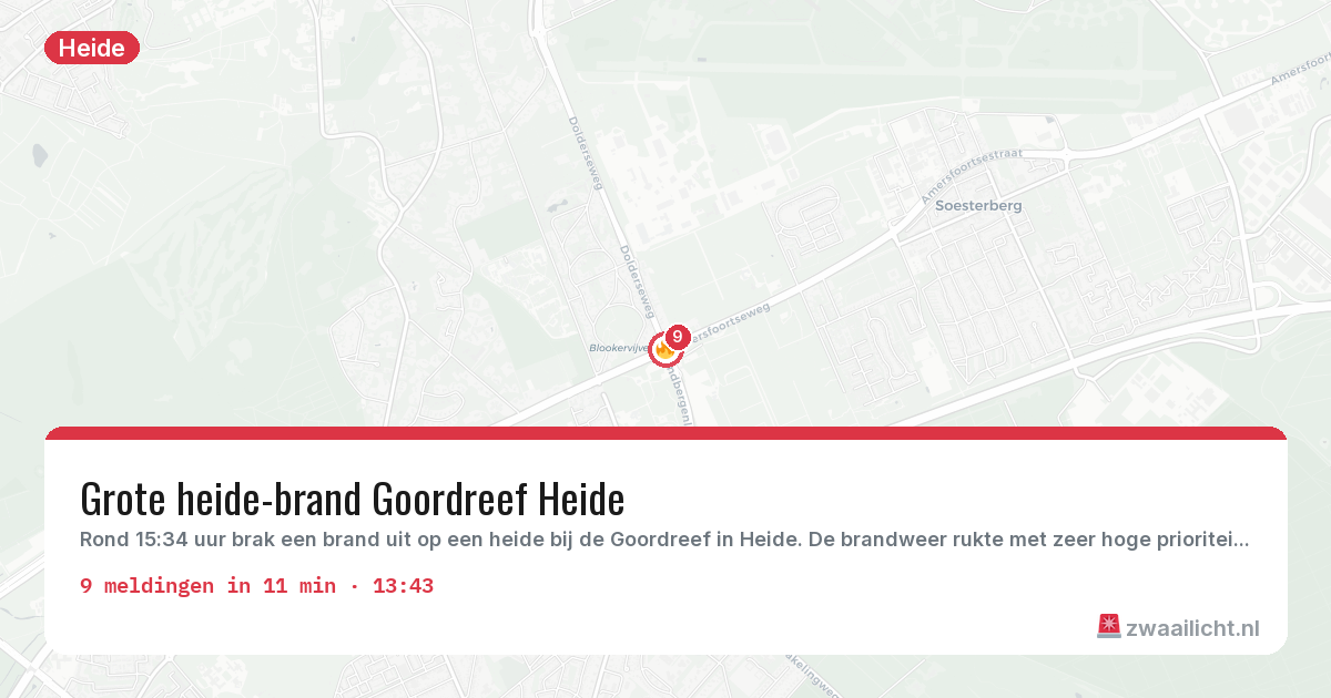 Kaart van de activiteitspiek bij Heide