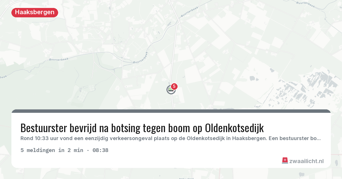 Kaart van de activiteitspiek bij Haaksbergen