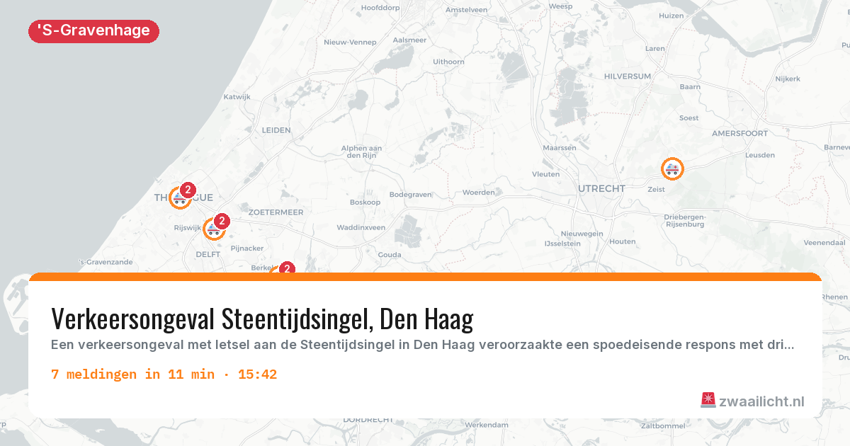 Kaart van de activiteitspiek bij 'S-Gravenhage