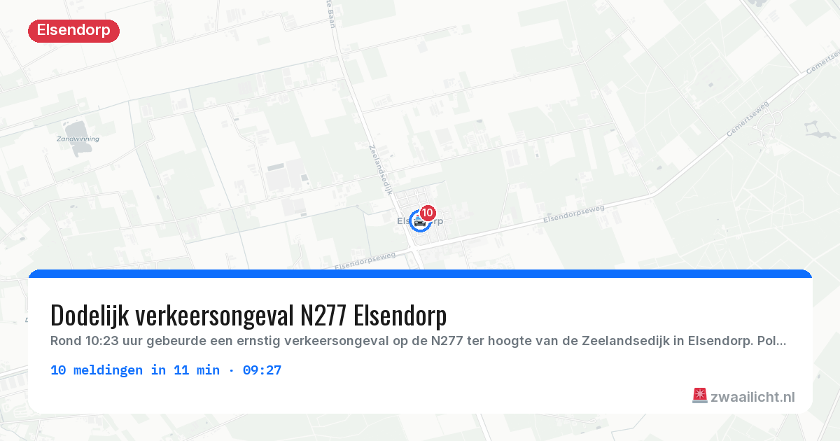 Kaart van de activiteitspiek bij Elsendorp
