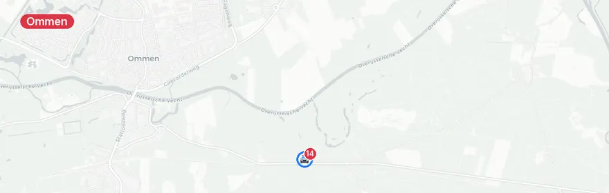 Kaart van Verkeersongeval N340 Ommen, meerdere gewonden