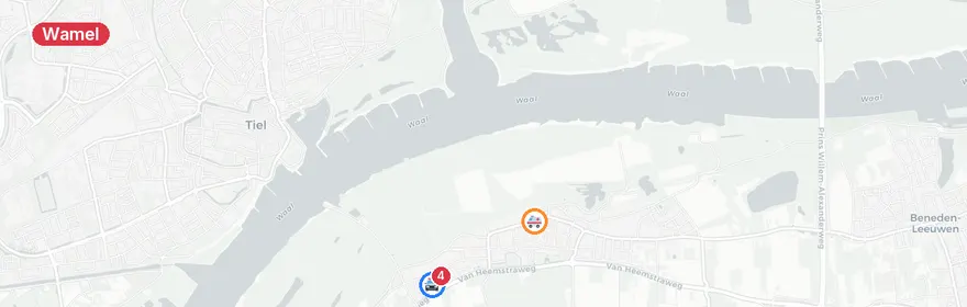 Kaart van Aanrijding met letsel Doornik Wamel