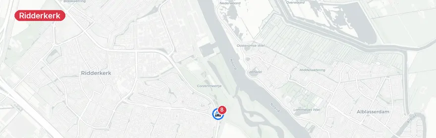 Kaart van Vrachtwagen botst met fietser Rotterdamseweg Ridderkerk