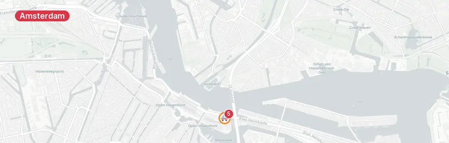 Kaart van Meervoudige ambulance-inzet De Ruijterkade