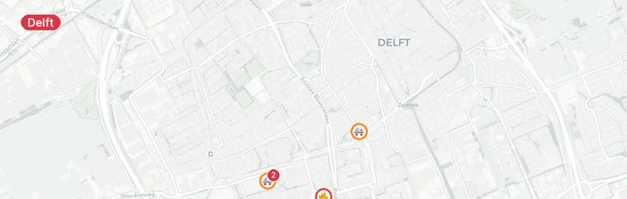 Kaart van Brandmelding serverruimte Reinier de Graafweg Delft