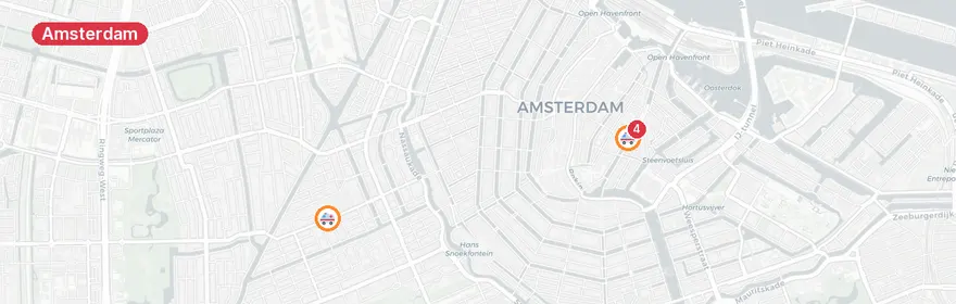 Kaart van Steekpartij Kloveniersburgwal Amsterdam, drie gewonden