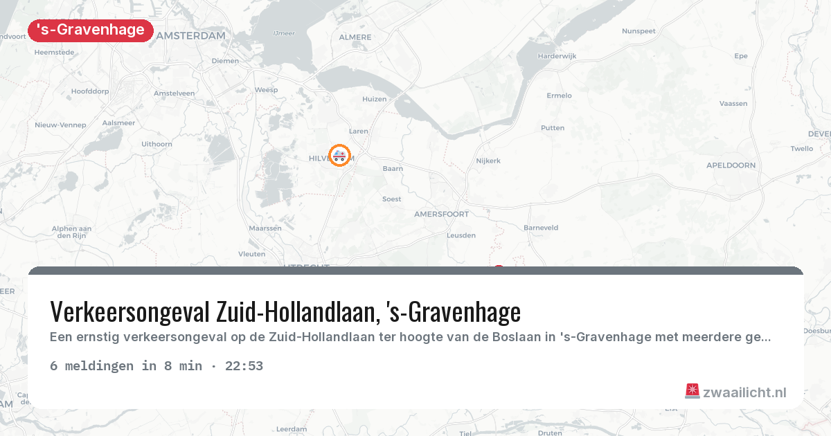 Kaart van de activiteitspiek bij 's-Gravenhage
