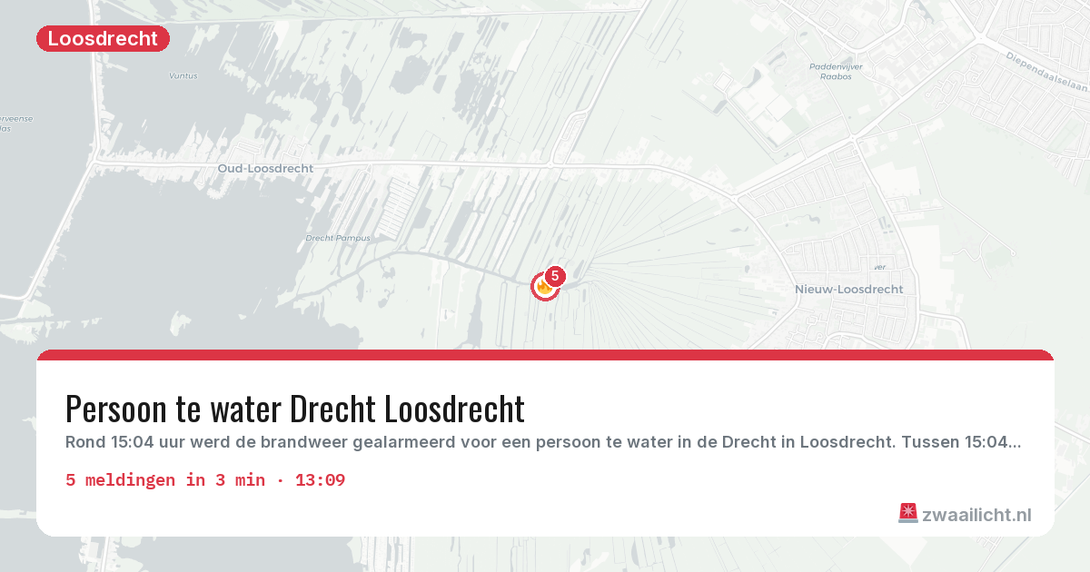 Kaart van de activiteitspiek bij Loosdrecht