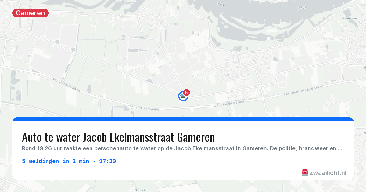 Kaart van de activiteitspiek bij Gameren