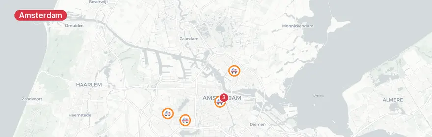 Kaart van Reanimatie Groesbeekdreef Amsterdam, traumahelikopter ing...