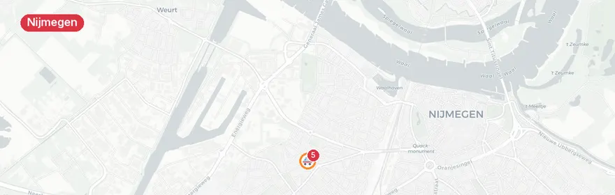 Kaart van Ernstig ongeval A73 bij Nijmegen, één dode