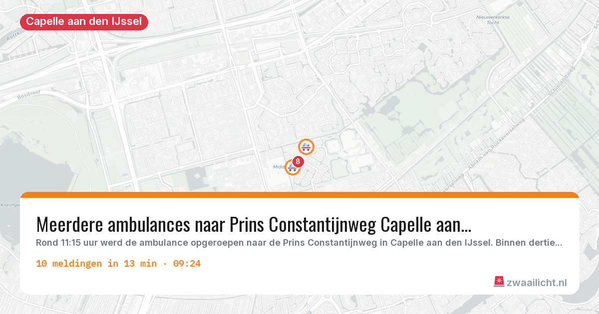 Kaart van de activiteitspiek bij Capelle aan den IJssel