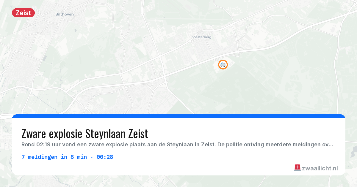 Kaart van de activiteitspiek bij Zeist