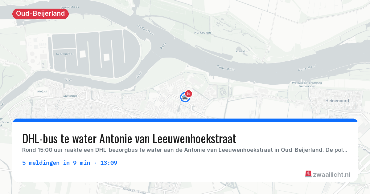 Kaart van de activiteitspiek bij Oud-Beijerland