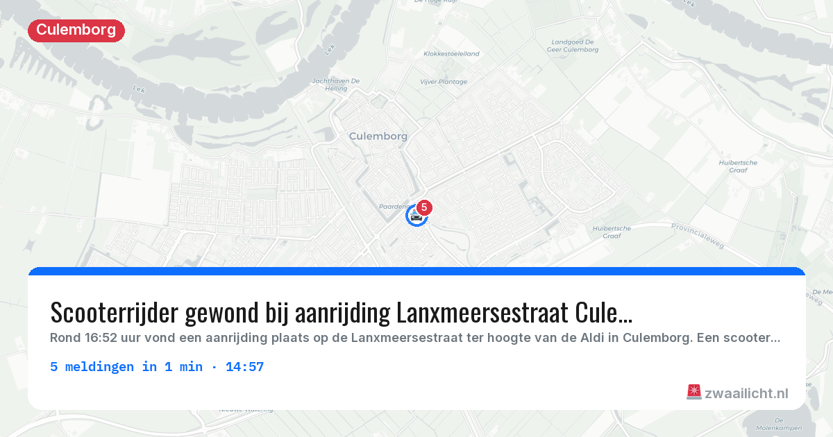 Kaart van de activiteitspiek bij Culemborg