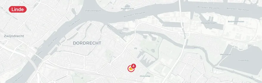 Kaart van Brand Gezondheidszorg De Linde, Dordrecht