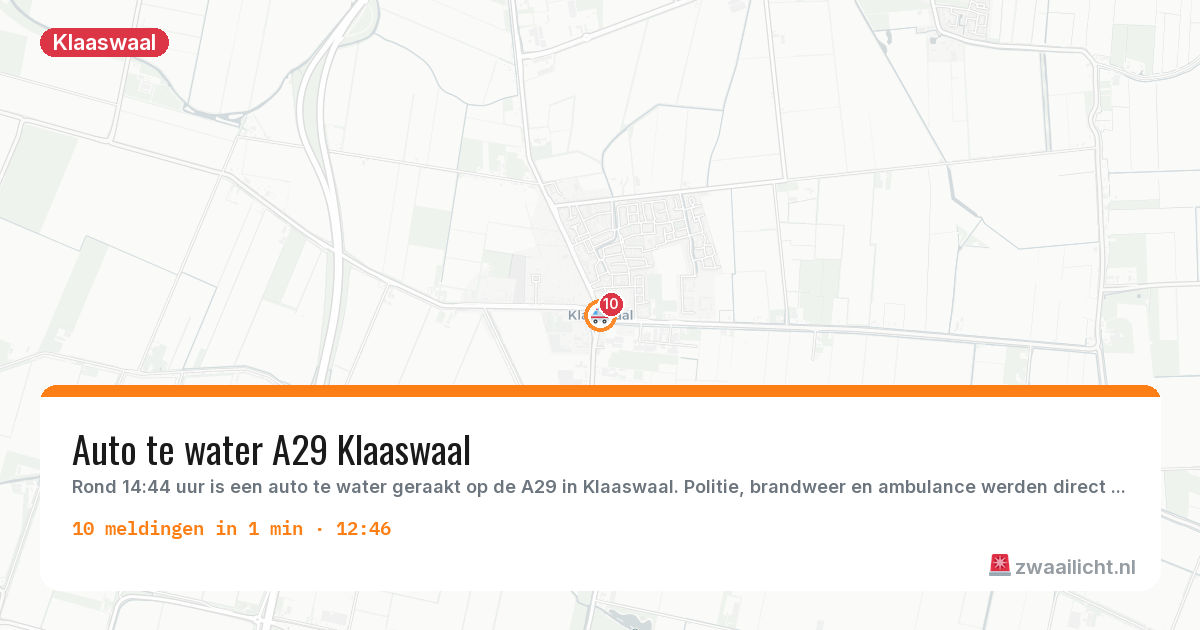 Kaart van de activiteitspiek bij Klaaswaal