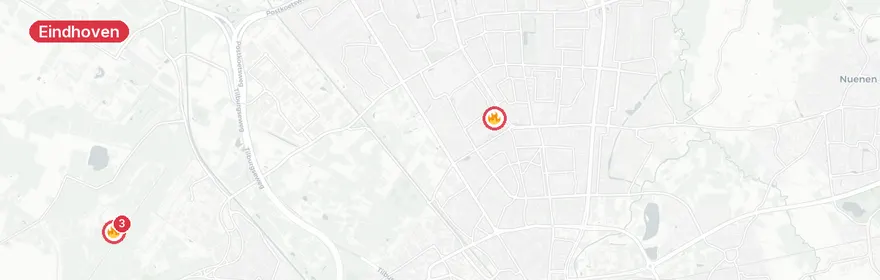 Kaart van Zonnepanelen in brand Trompetstraat Eindhoven