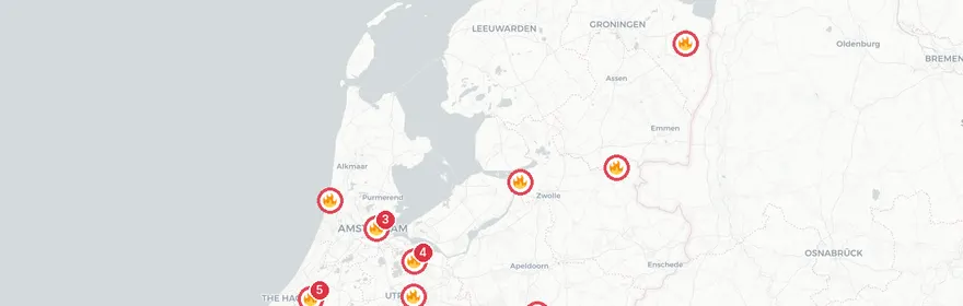 Kaart van Woningbrand Weidedreef Zoetermeer