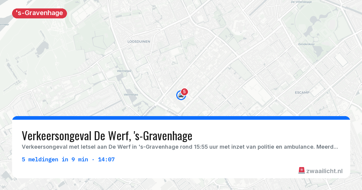 Kaart van de activiteitspiek bij 's-Gravenhage