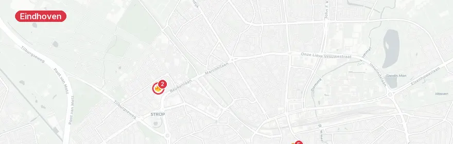 Kaart van Reanimatie Plaggenstraat Eindhoven, traumahelikopter geal...