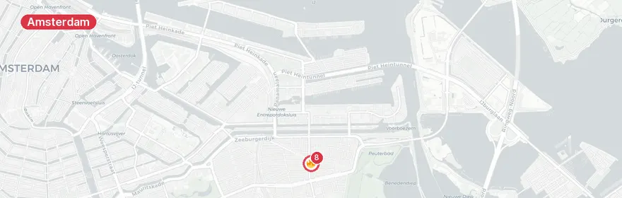 Kaart van Ernstig verkeersongeval Javaplein Amsterdam