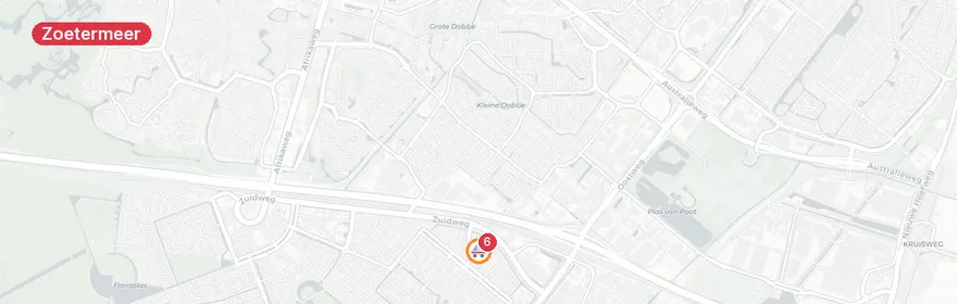 Kaart van Ernstig medisch incident Mokkabruin, Zoetermeer