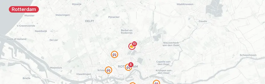 Kaart van Zolderbrand Orionstraat Rotterdam