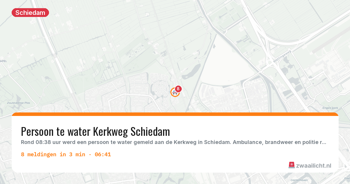 Kaart van de activiteitspiek bij Schiedam