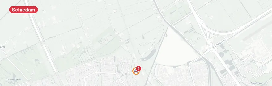 Kaart van Persoon te water Kerkweg Schiedam