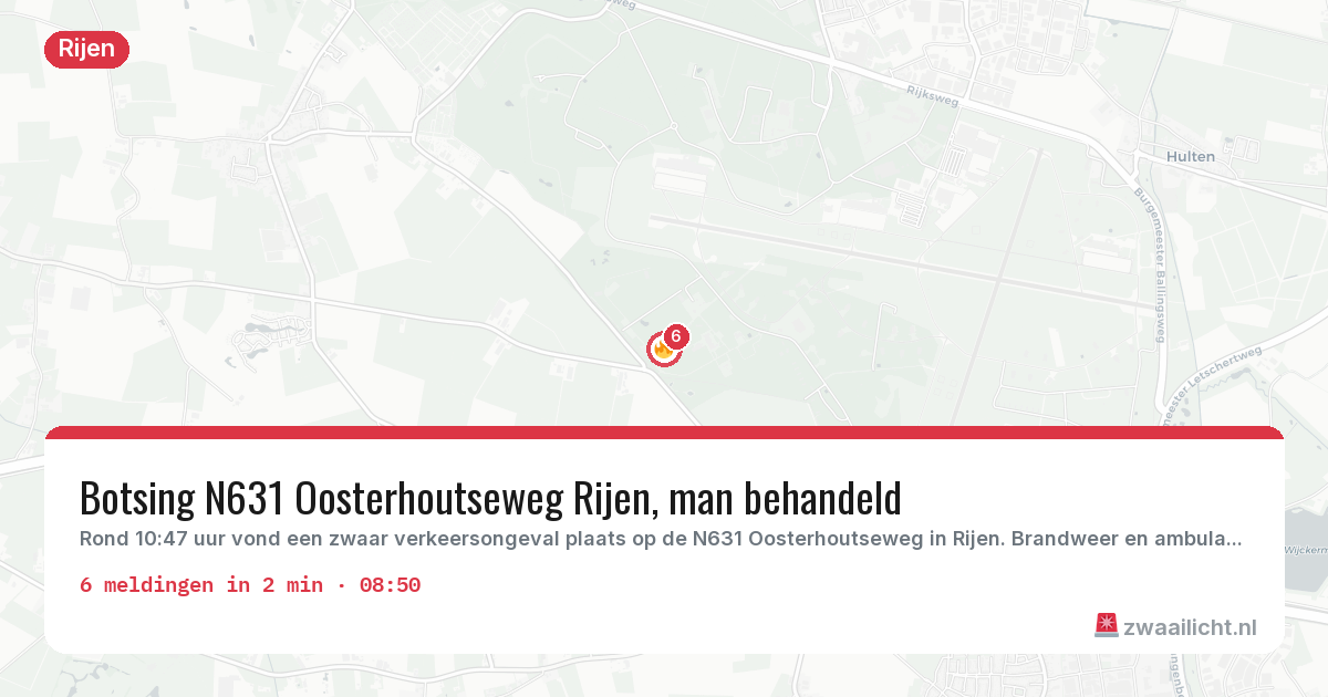 Kaart van de activiteitspiek bij Rijen