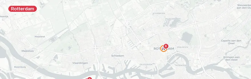 Kaart van Verkehapsongeval A20 Rotterdam, traumahelikopter ingezet