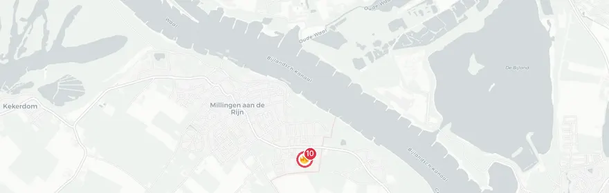 Kaart van Woningbrand Palsstraat Millingen aan de Rijn