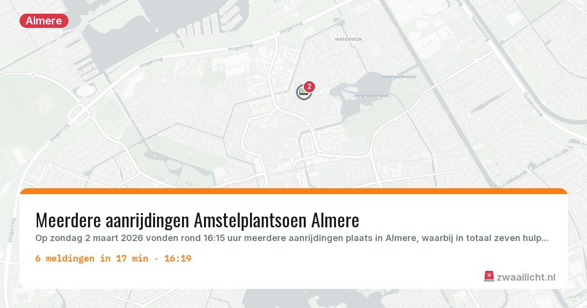 Kaart van de activiteitspiek bij Almere