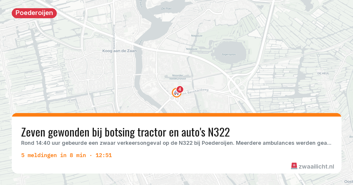 Kaart van de activiteitspiek bij Poederoijen