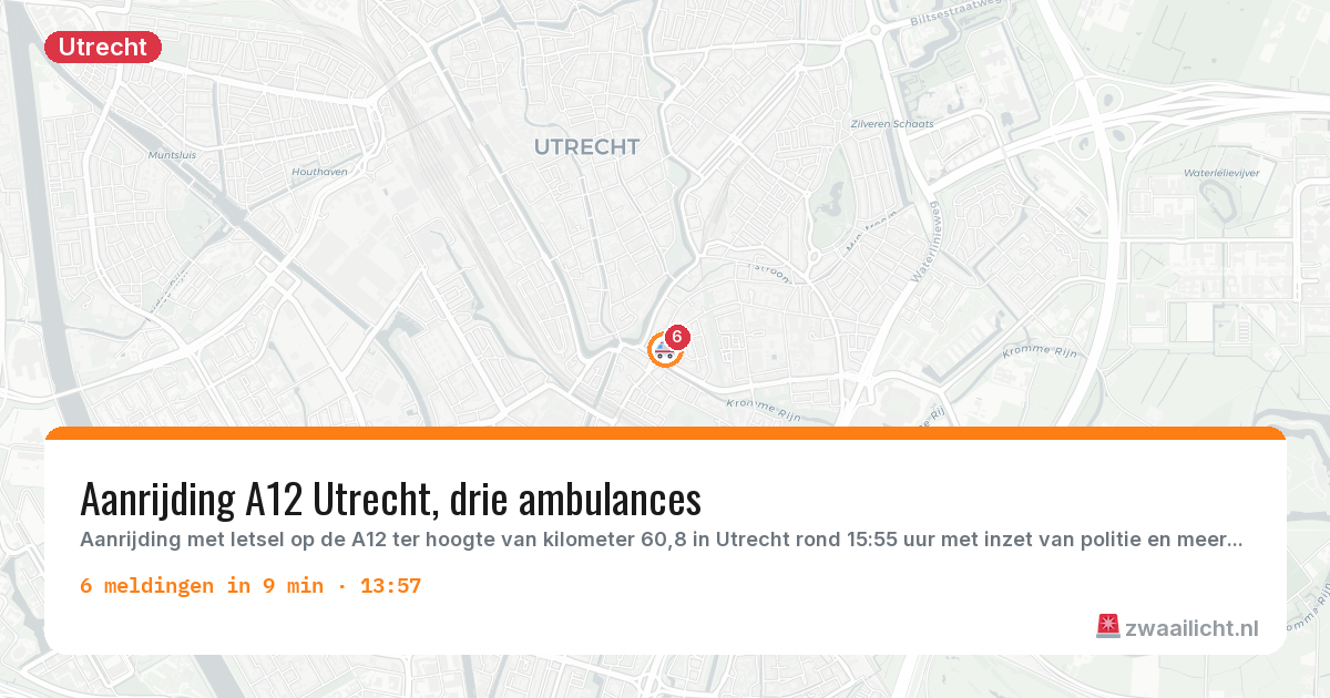 Kaart van de activiteitspiek bij Utrecht