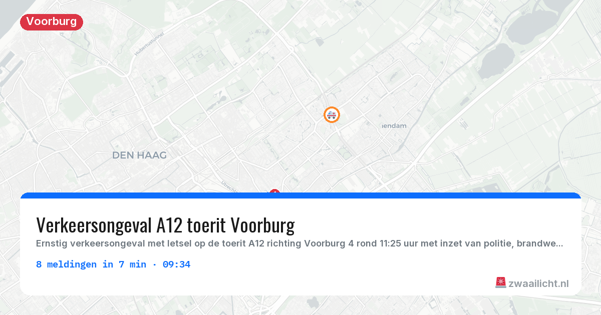 Kaart van de activiteitspiek bij Voorburg