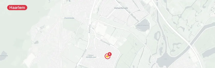 Kaart van Woningbrand Vergierdeweg Haarlem