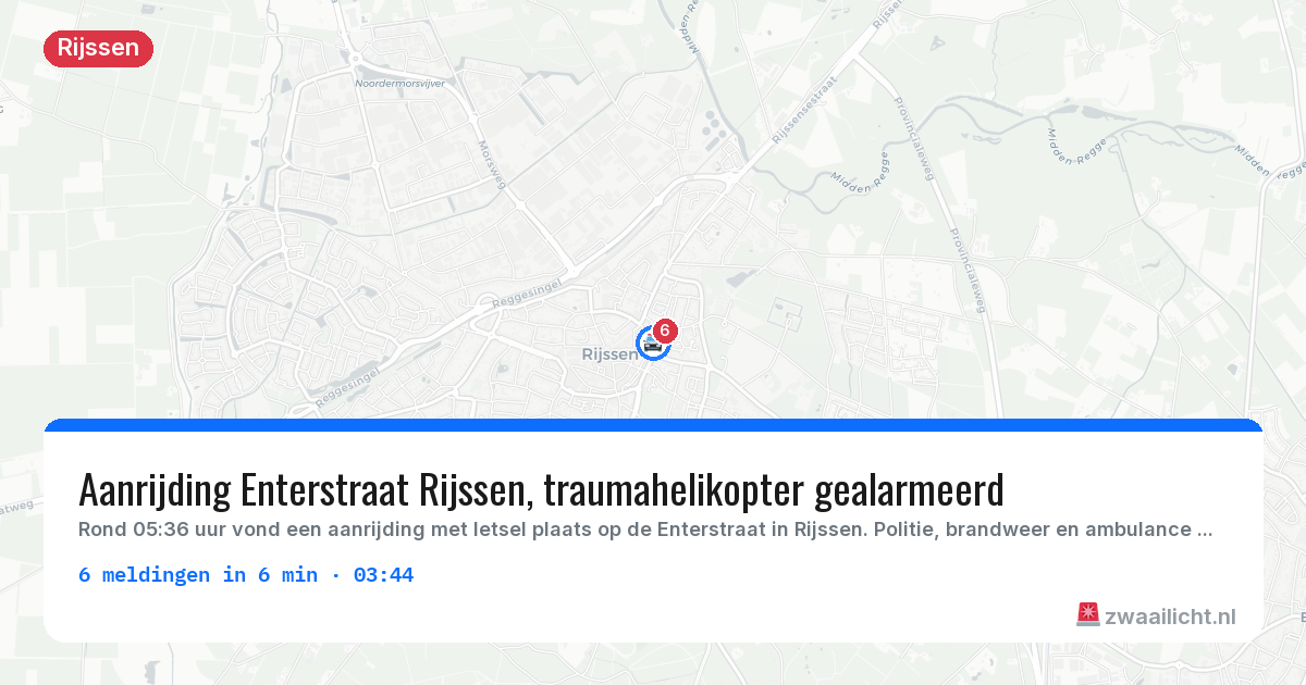 Kaart van de activiteitspiek bij Rijssen