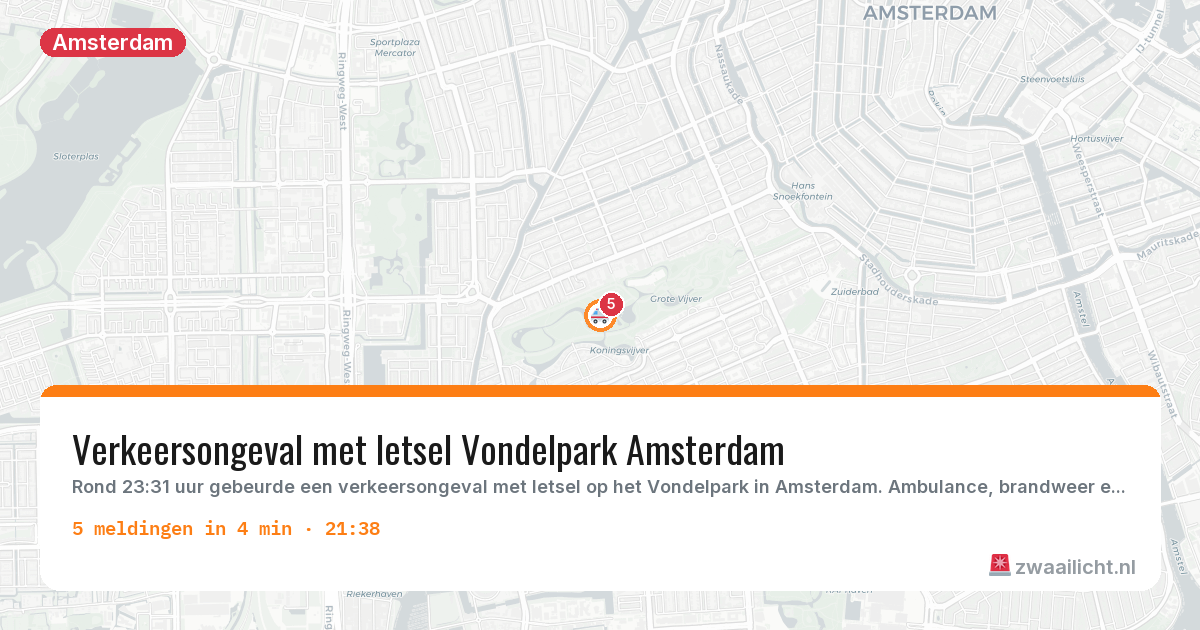 Kaart van de activiteitspiek bij Amsterdam