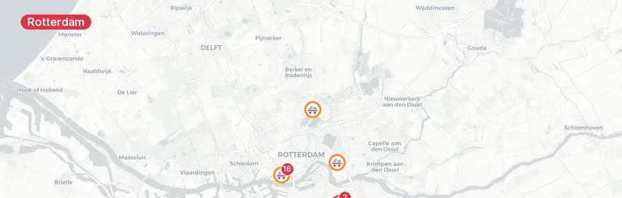 Kaart van Explosie Watergeusstraat Rotterdam-Delfshaven