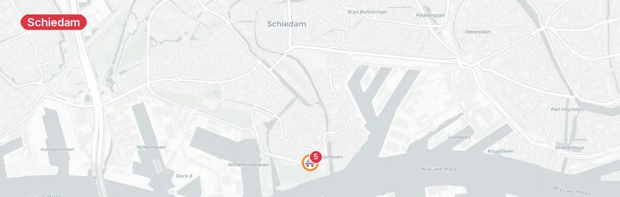 Kaart van Bestuurder overleden na ongeval Havendijk Schiedam