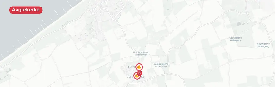 Kaart van Verkeersongeval Dorpsplein Aagtekerke