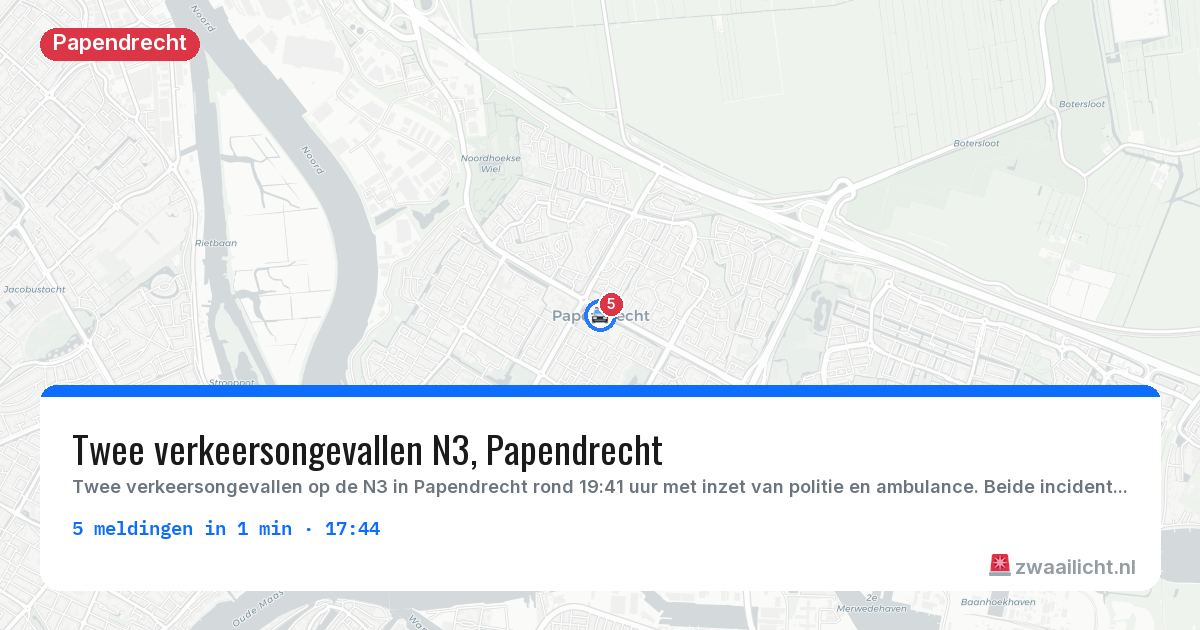 Kaart van de activiteitspiek bij Papendrecht